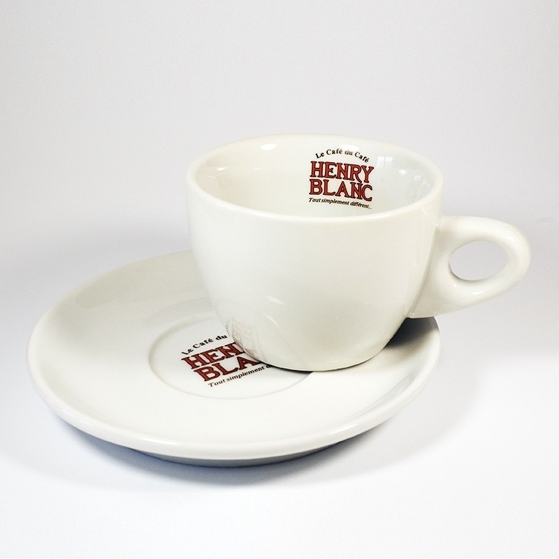 Tasse et sous-tasse à Thé Henry Blanc