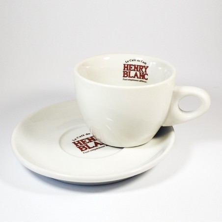 Tasse et sous-tasse à Thé Henry Blanc