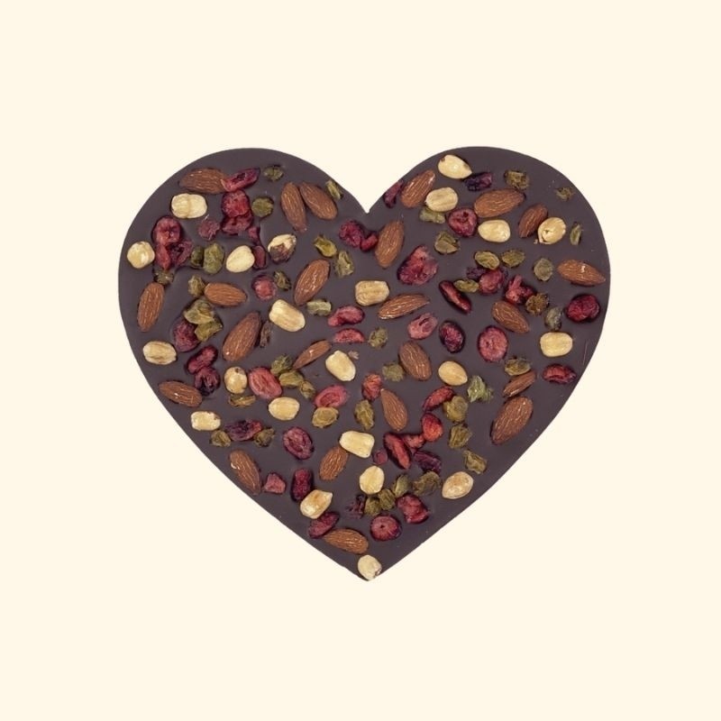 Cœur chocolat noir & fruits secs