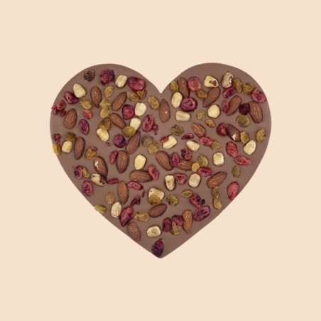 Cœur chocolat lait & fruits secs