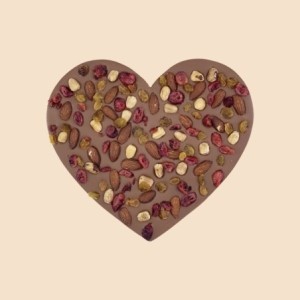 Cœur chocolat lait & fruits secs