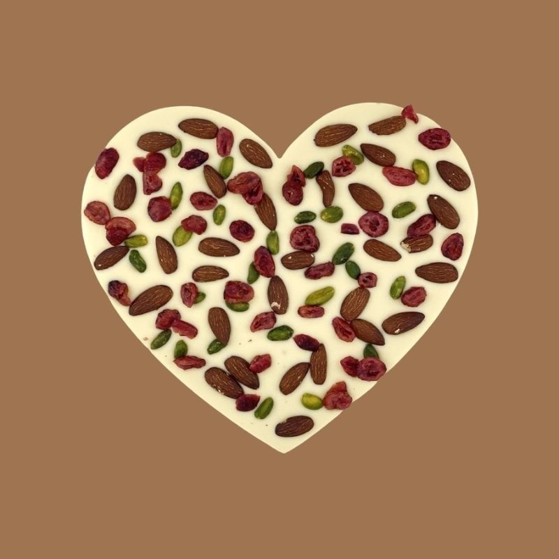 Cœur chocolat blanc & fruits secs
