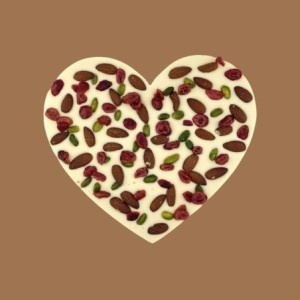 Cœur chocolat blanc & fruits secs