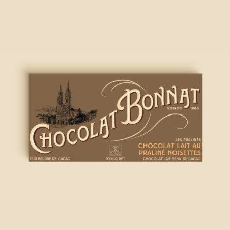 Chocolat Bonnat Lait au Praliné Noisettes