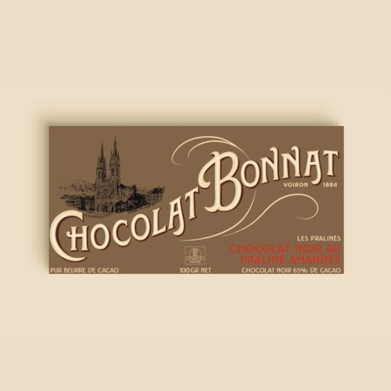Chocolat Bonnat Noir au Praliné Amandes